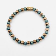 Pulseira aço azul turquesa Punto Fino