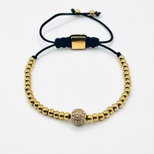 Pulseira dourada com bola Punto fino
