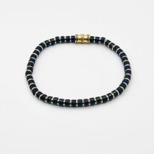 Pulseira aço dourado e azul marinho Punto Fino