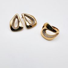 Conjunto anel e brinco gota SJ