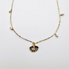 Colar Seashell II em Prata Dourada com Pérolas EC