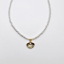 Colar Seashell em Prata Dourada com Pérolas EC