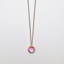 Colar Vivid Pink em Prata Dourada EC