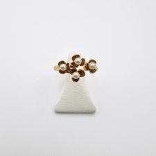 Anel Eterno em Prata Dourada com Pérolas EC