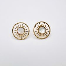 Brincos Sunny em Prata dourada com madrepérola EC