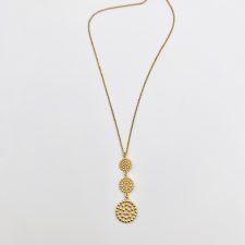 Colar three circles em Prata dourada EC