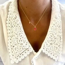 Colar Ponto em Prata dourada