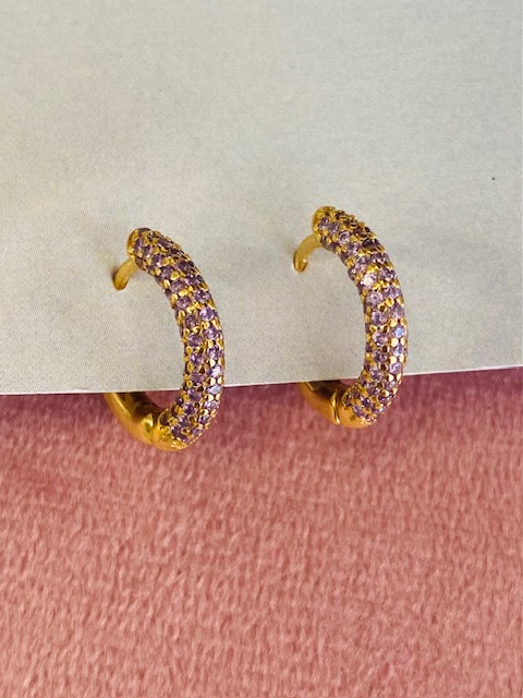 Argolas bicolor em Prata dourada