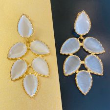 Brincos Pétalas em Prata dourada